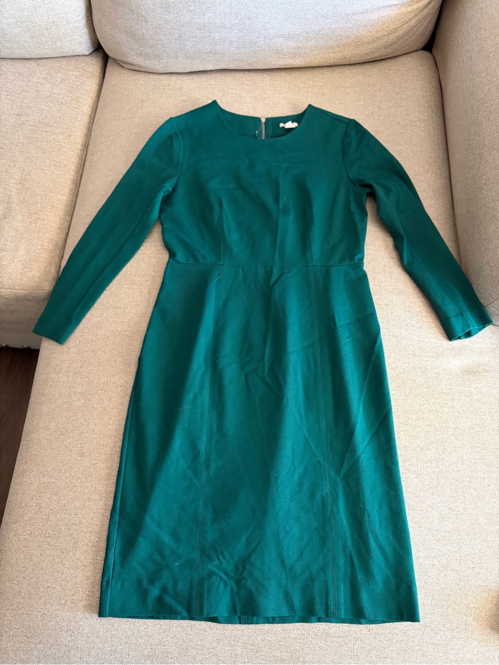 J. Crew Teal Long-Sleeve Sheath Dress